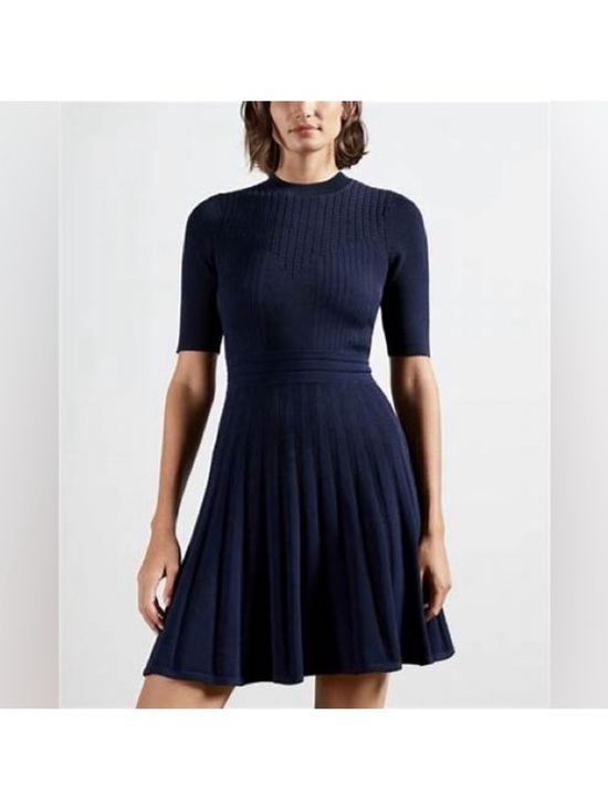 Ted Baker Dresses & Skirts - Ted Baker Olivinn knit dress -Navy Short-Sleeve Knit Fit-and-Flare Dress, size 1